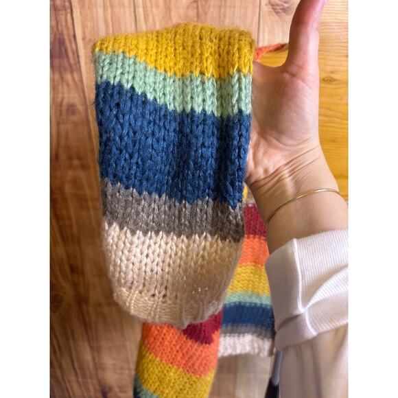 Elan Loose Oversized Knit Striped Cardigan Sweater Size O/S - Picture 3 of 9